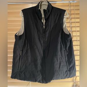 Black/Tan Reversible Puffer Vest